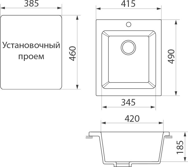 Мойка кухонная Domaci Бьелла DMC-17 черная