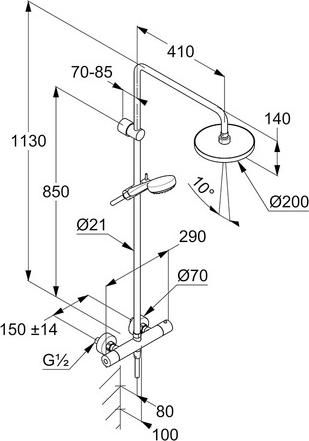 Душевая стойка Kludi Logo Dual Shower System 6809405-00, хром