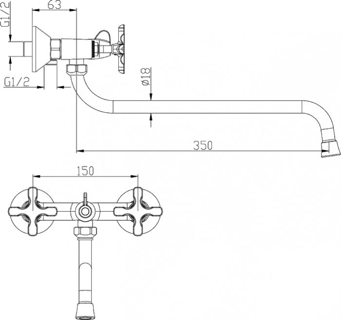 Смеситель Lemark Duetto LM5751C универсальный