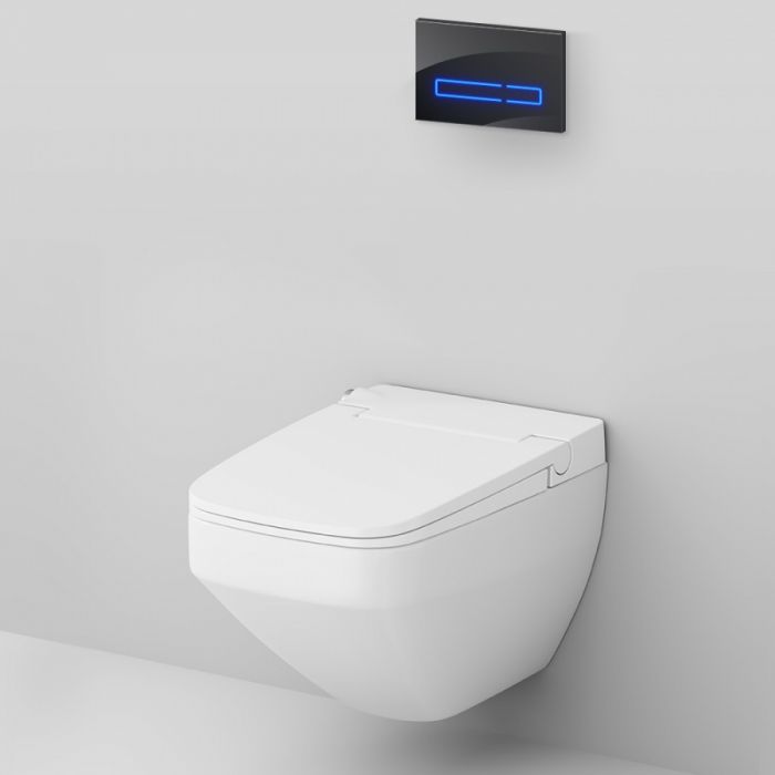 Комплект унитаза с инсталляцией AM.PM Inspire V2.0 FlashClean IS450A38.CCC50A с электронным сиденьем микролифт с функцией биде и черной клавишей смыва
