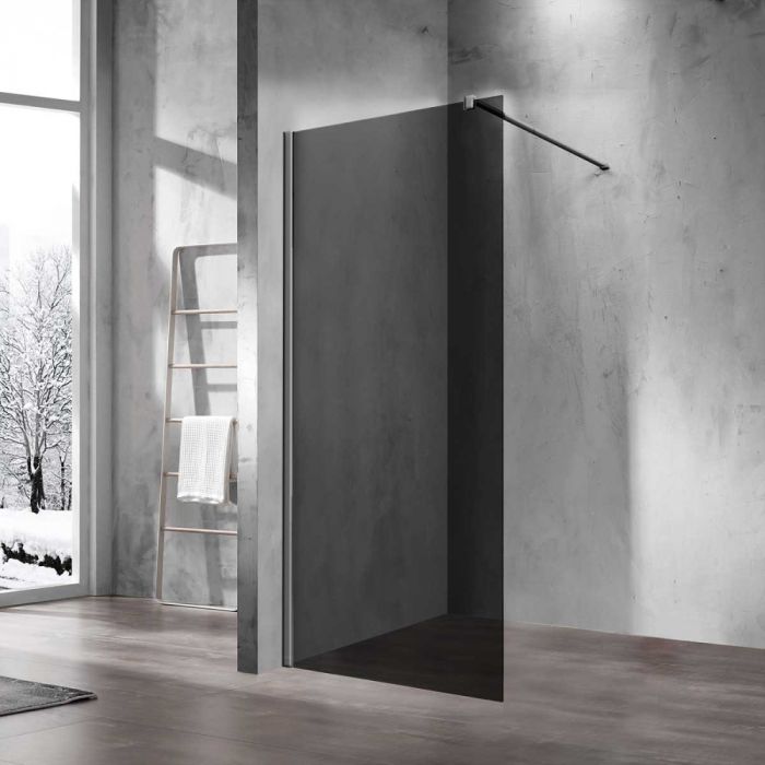Душевая перегородка Vincea Walk-In VSW-1H100CGGM 100 см, вороненая сталь, стекло тонированное