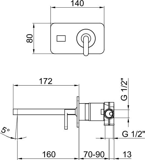 Смеситель Webert Living LV830606015 с внутренней частью для раковины