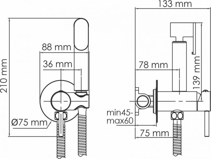 Гигиенический душ WasserKRAFT A70138, хром