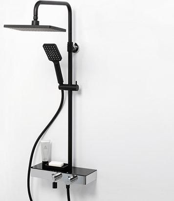 Душевая стойка WasserKRAFT Thermo A11401, черный матовый