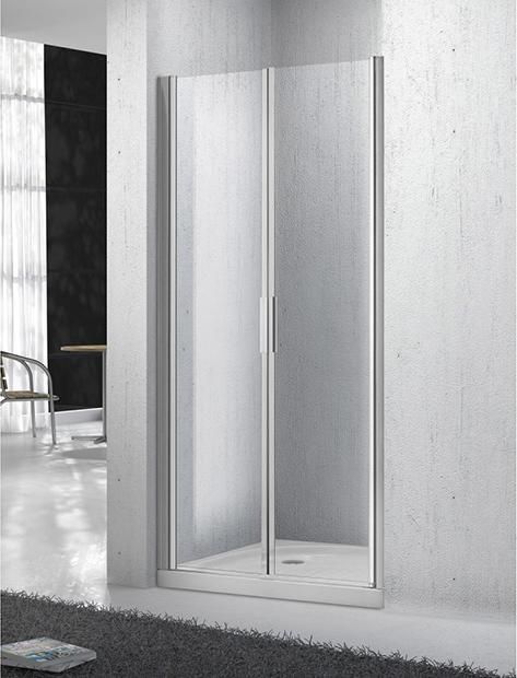 Душевая дверь в нишу BelBagno SELA-B-2-90-Ch-Cr стекло рифленое шиншилла