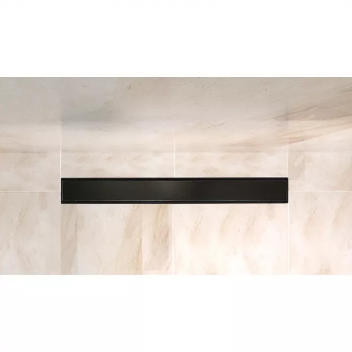 Дренажный канал BelBagno Luce BB-LD-LUCE-70-NERO, 70 см, с решеткой под плитку, черный матовый