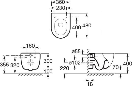 Комплект Roca Meridian 7893104110 подвесной унитаз + инсталляция + кнопка