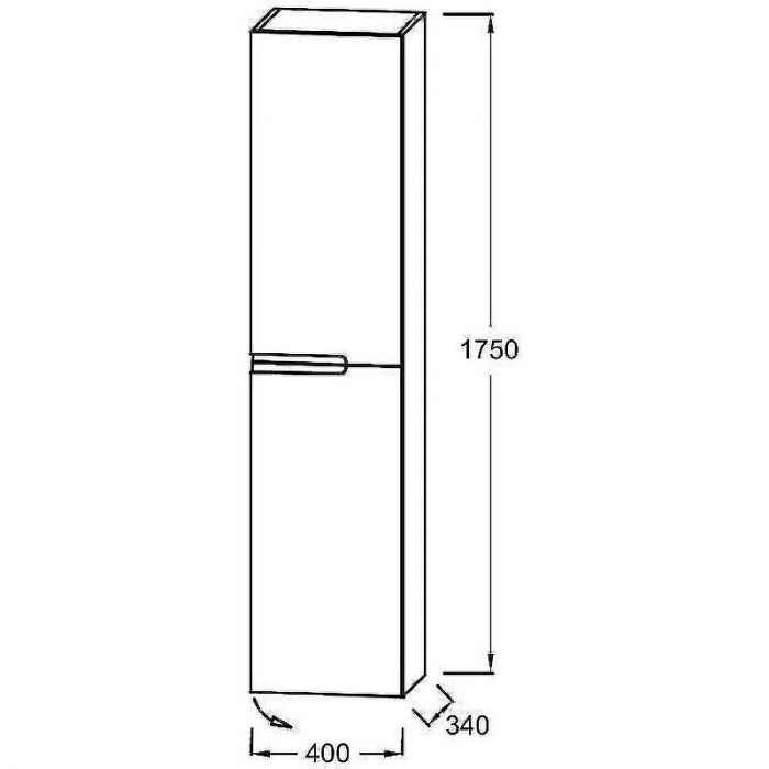 Шкаф пенал Jacob Delafon Nona 40 L EB1893LRU-442 подвесной серый антрацит