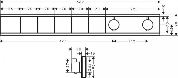 Термостат для душа Hansgrohe RainSelect 15384000, хром