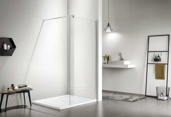 Душевая перегородка Aquatek Walk in AQ WIW 10020CH с держателем, профиль хром, стекло прозрачное