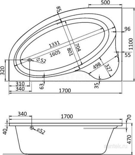 Акриловая ванна Santek Edera 170x110 1WH111995 L