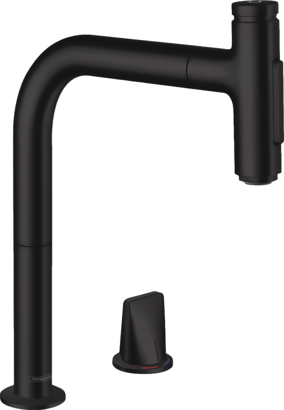 Смеситель для кухни Hansgrohe Metris Select 73818670, чёрный матовый