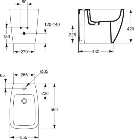 Напольное биде Ideal Standard Ventuno T515001
