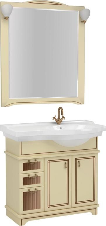Тумба с раковиной Aquanet Луис 90 бежевая R