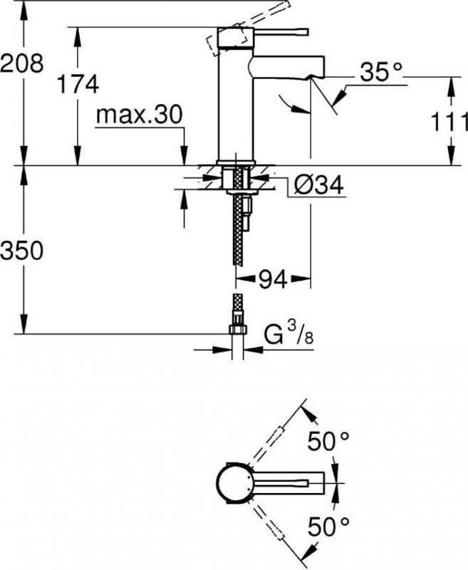 Смеситель Grohe Essence 34294001 для раковины