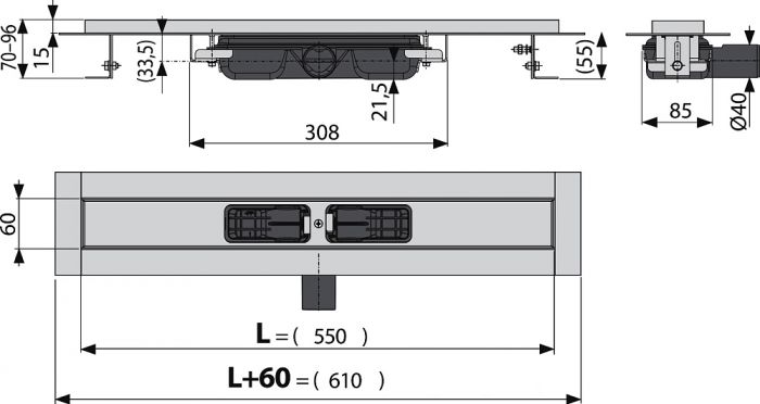 Душевой лоток AlcaPlast APZ101 550 с опорами