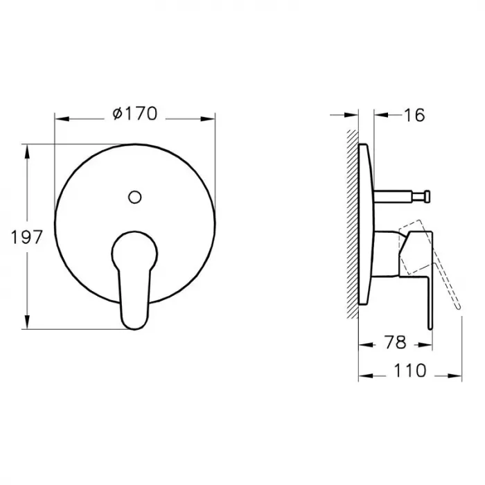 Смеситель термостатический для ванны Jacob Delafon Modulo E75389-CP
