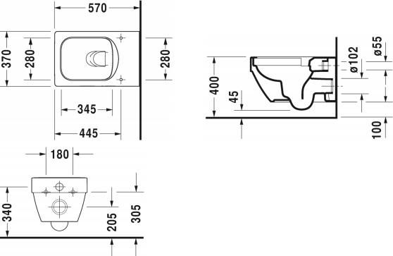 Подвесной унитаз Duravit Vero Air 252509 2525090000 безободковый