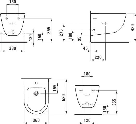 Подвесное биде Laufen Pro 8.3095.2.000.304.1