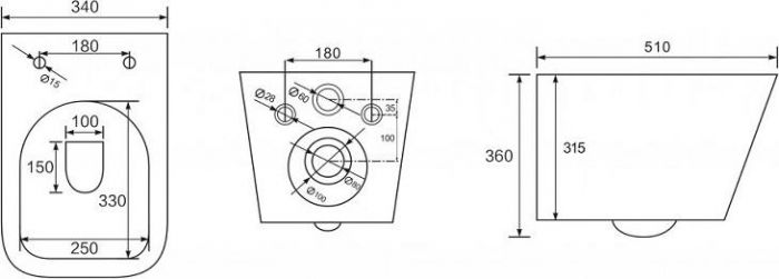 Комплект Berges Wasserhaus 043242 инсталляция Novum + унитаз Floe S Rimless + кнопка L3 хром