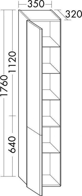 Шкаф-пенал 35 см Burgbad Iveo HSIE035LF2833G0161, белый