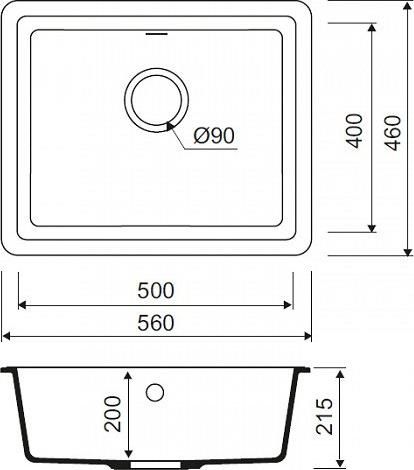 Кухонная мойка Iddis Tanto TU3B561i87, черный