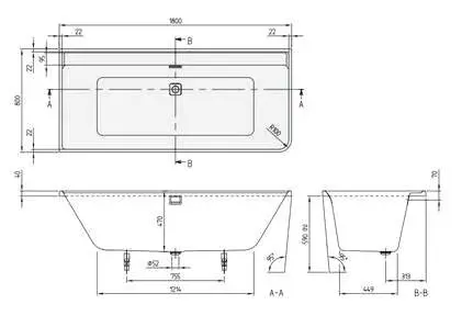 Акриловая ванна Villeroy & Boch Collaro 180х80 UBA180COR9CS00VD01 белый