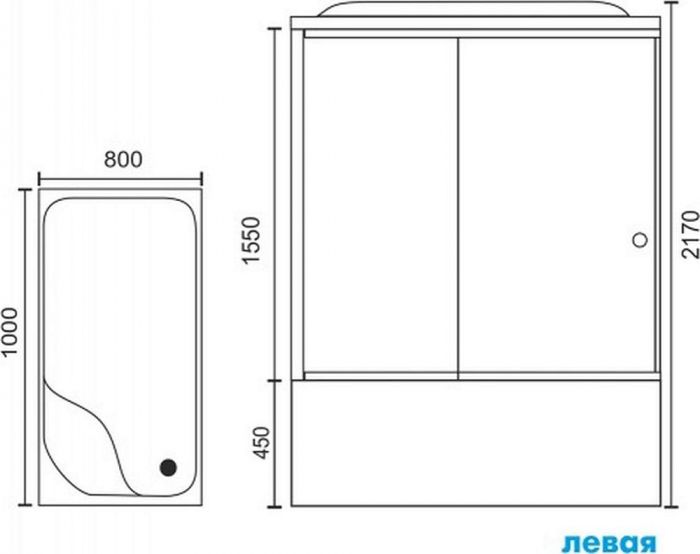 Душевая кабина 100х80 см Royal Bath BP RB8100BP6-BT-L стекло прозрачное