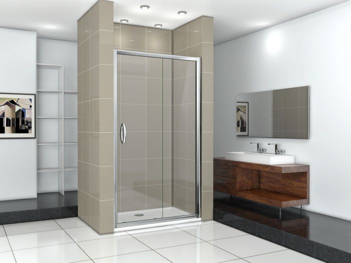 Душевая дверь в нишу 140 см Good Door Infinity WTW-140-C-CH ИН00031 стекло прозрачное
