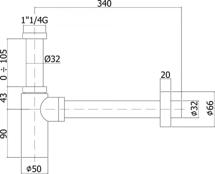 Сифон для раковины Paffoni Minimal ZACC240BO, белый