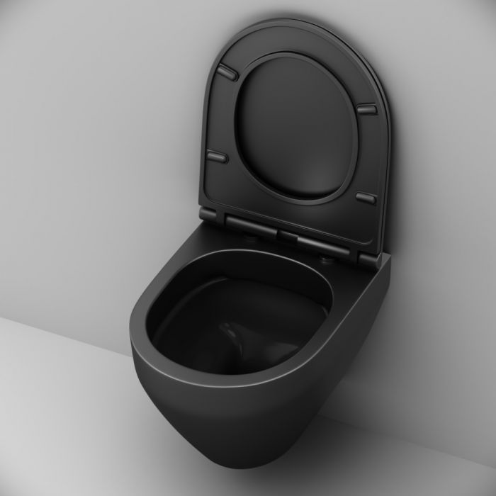 Унитаз подвесной AM.PM Spirit V2.0 C701700MBSC с сиденьем микролифт, черный матовый