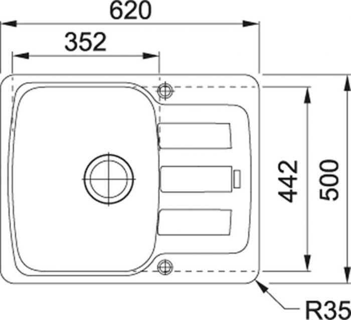 Кухонная мойка 62 см Franke Antea AZG 611-62 3,5" 114.0537.802, оникс