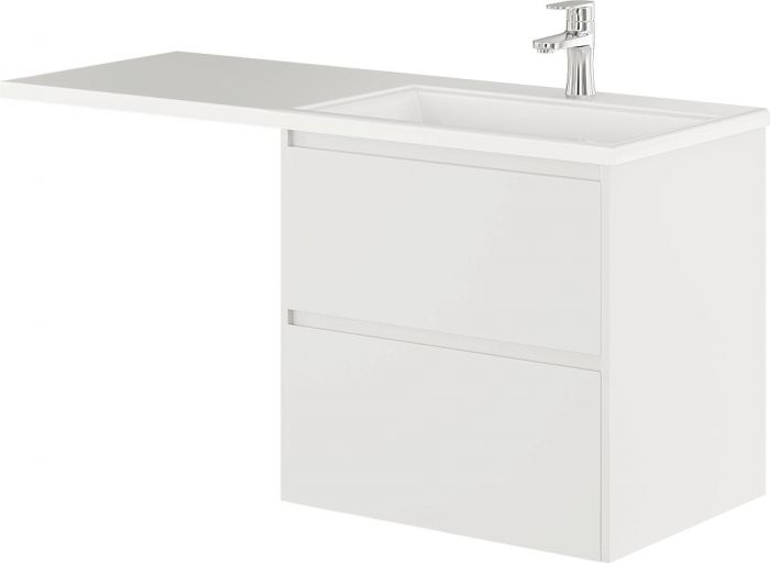 Тумба с раковиной Creto Cafor 130 19-W130R, правая, белая