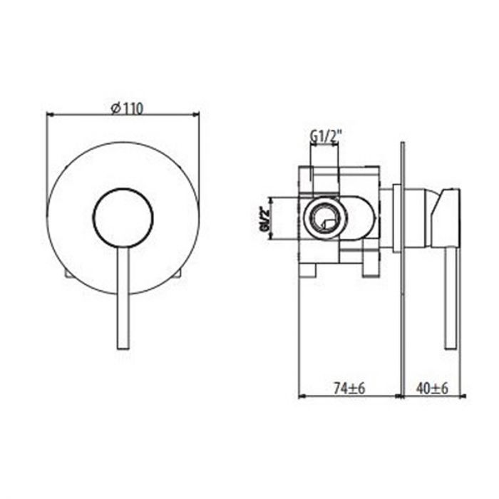 Смеситель для душа Gattoni Circle One 9031/90C0.CH, хром