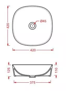 Раковина накладная ArtCeram Ghost GHL001 01 00 белый