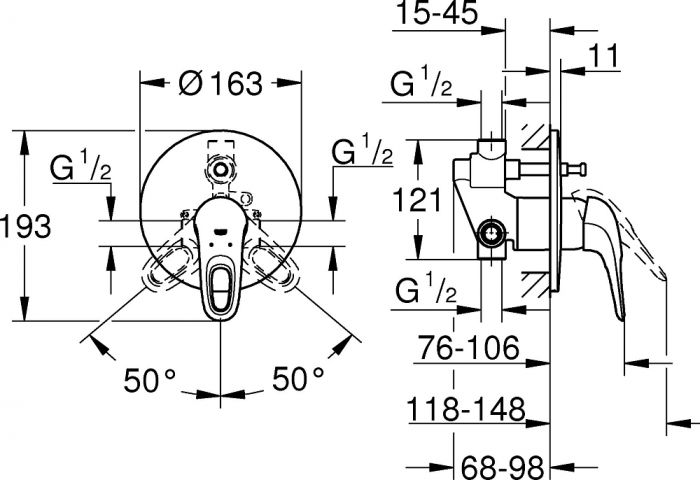 Смеситель Grohe Eurostyle New 33637003 с внутренней частью