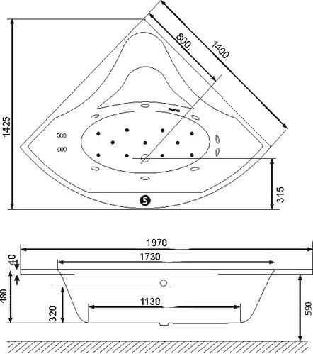 Акриловая ванна Excellent Glamour 140х140 WAEX.GLA14WH
