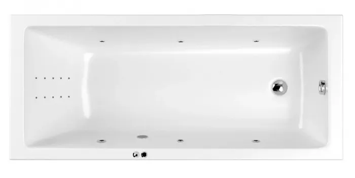 Акриловая ванна Whitecross Wave Slim 170х75 0111.170075.100.LINENANO.CR хром, белый