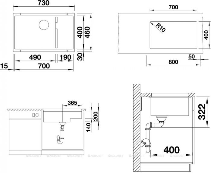 Кухонная мойка Blanco Subline 700-U Level 526004, черный