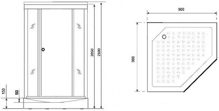 Душевая кабина Niagara Luxe 90x90 NG-7701DW без гидромассажа