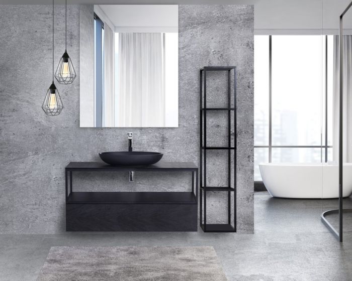 Стальной каркас под раковину Cezares CADRO-120/46/30-1C-SO-MET-ST, чёрный