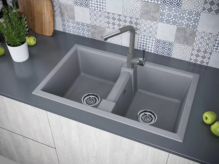 Кухонная мойка Paulmark Tandem PM238150-GRM серый
