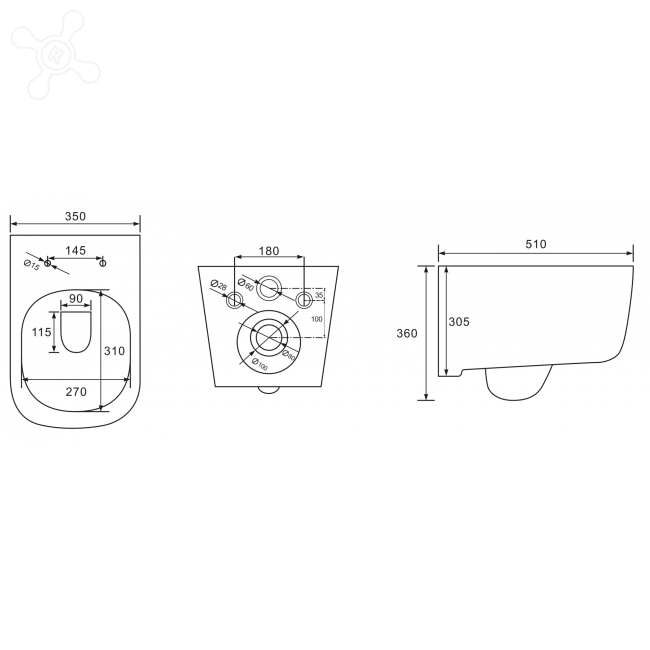 Смеситель для ванны с душем WasserKRAFT Neime 1900 1944 хром