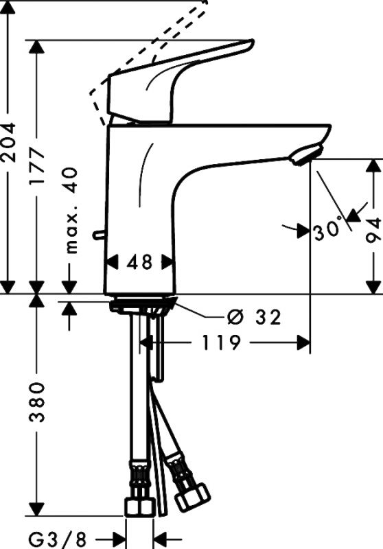 Смеситель для раковины Hansgrohe Focus 31607000, хром