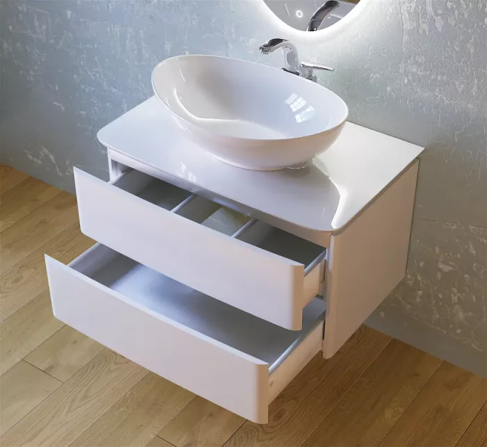 Тумба под раковину Raval Moon Moo.01.75/P/W белый
