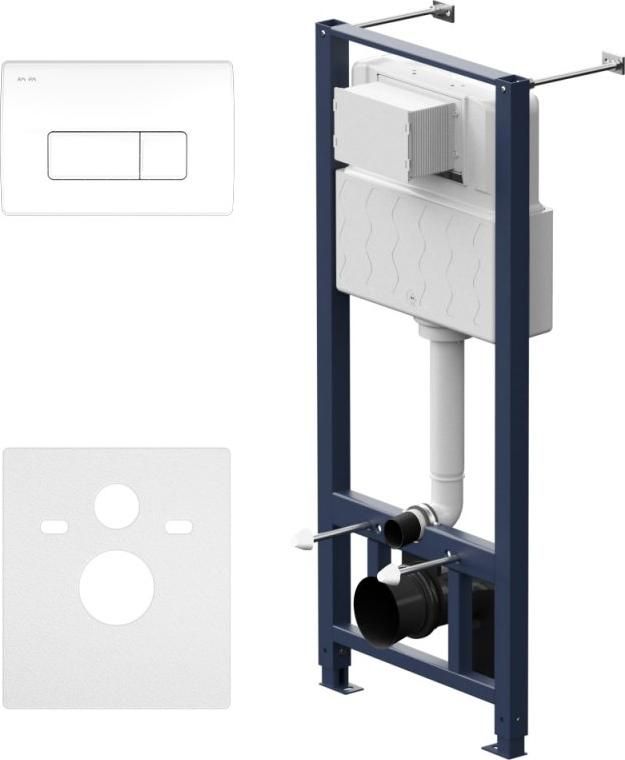 Комплект инсталляции AM.PM Pro M I012704.8001 с подвесным унитазом Aquatek Оберон AQ1363W-00 + крышка-сиденье с микролифтом