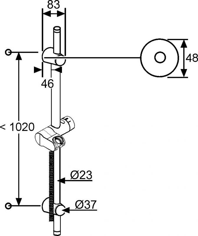 Душевая штанга Kludi A-QA 6209505-00, хром