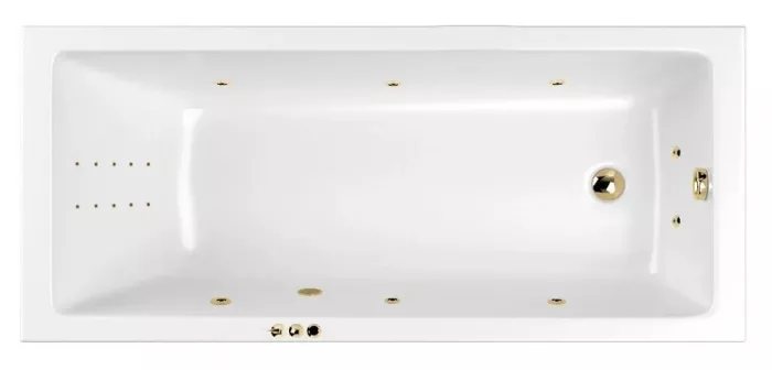 Акриловая ванна Whitecross Wave 170х70 0101.170070.100.SMARTNANO.GL золото, белый