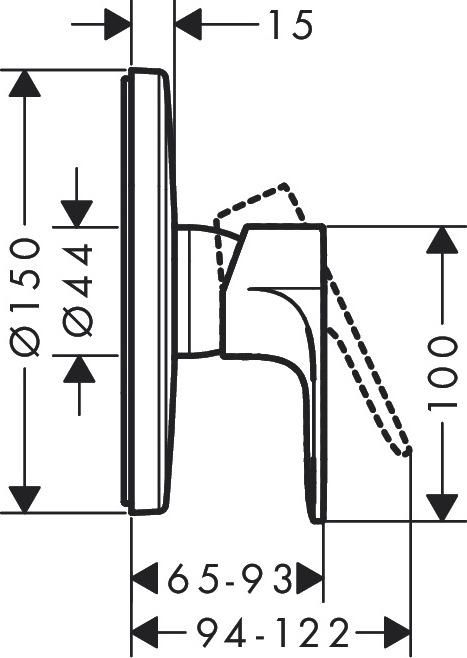 Смеситель для душа Hansgrohe Rebris E 72668000, хром