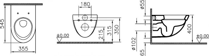Подвесной унитаз VitrA Form 500 4305B003 с функцией биде